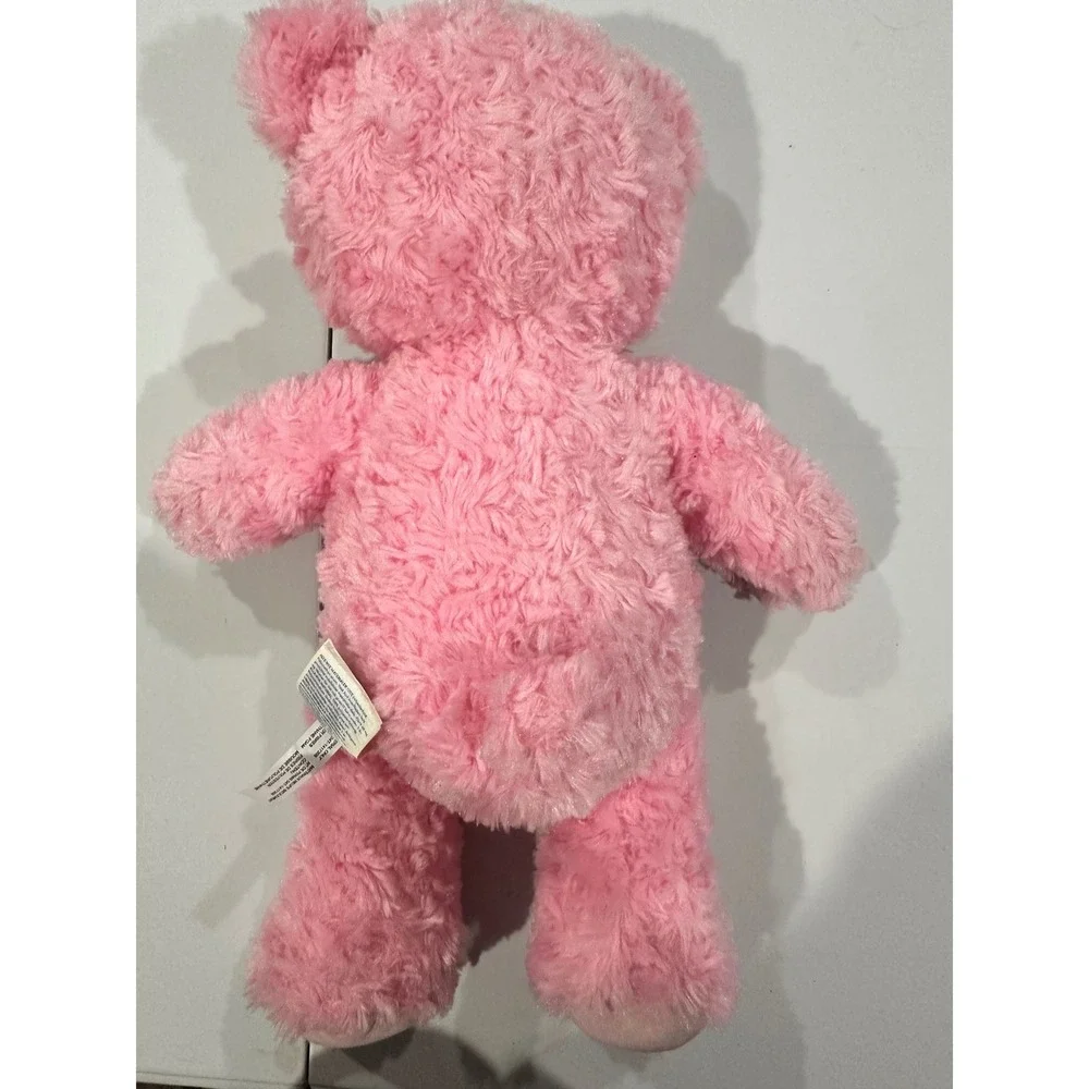 Build-A-Bear Workshop Pink Shimmer Teddy Bear Plush Heart Nose 024663 1066637